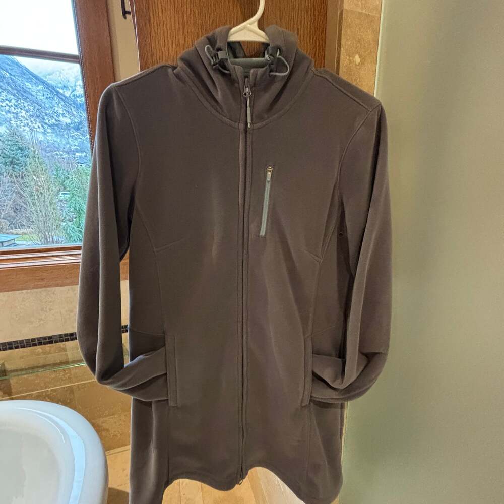 Athleta Swara Long Full Zip Hooded Fleece Jacket- XS